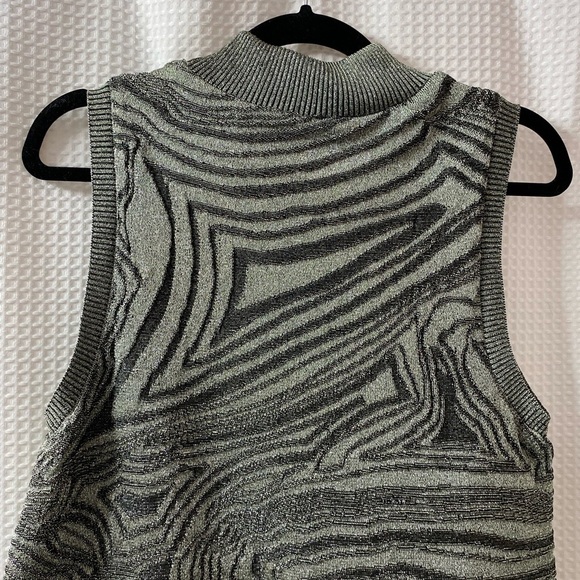 NWT Anthro Metallic Sleeveless Mock-Neck Sweater Mini Dress - Picture 11 of 11